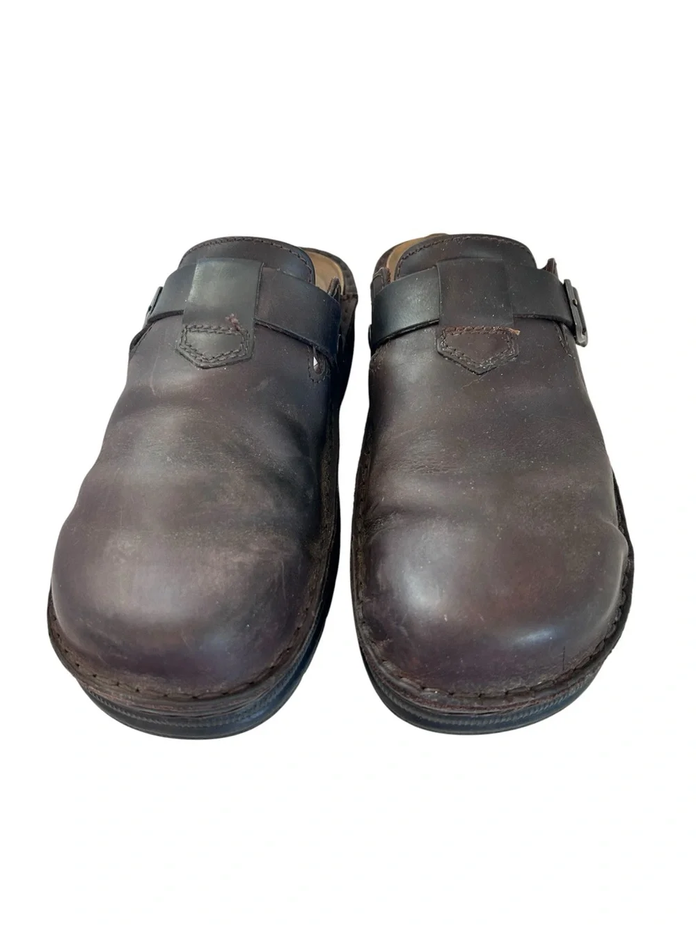 Naot Men's Fiord Brown Leather Slip-On Clog with Buckle Size 44 us 11